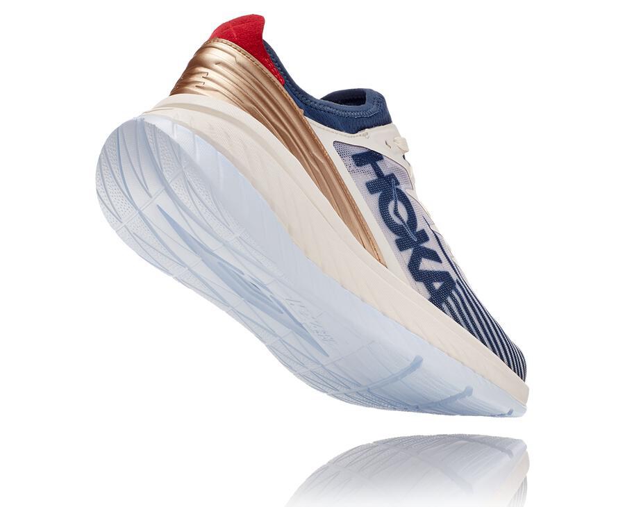 Tenis Hoka One One Feminino Branco/Azuis - Carbon X-Spe - 073-IKXNDR